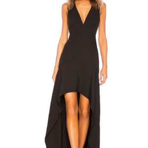 Plunging hi low gown